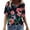 Pink, variant on QENGING Women's Short Sleeve Summer Fold Floral Printed Regular Short Sleeves V Neck Button Top on Clearance