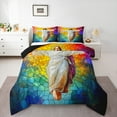 thumbnail image 2 of jejeloiu Colorful Glass Full Size Comforter Sets,Merry Christmas Bedding Comforter Set,God Bedding Sets For Adults,Super Cozy Room Decor Reversible,3pcs, 2 of 8