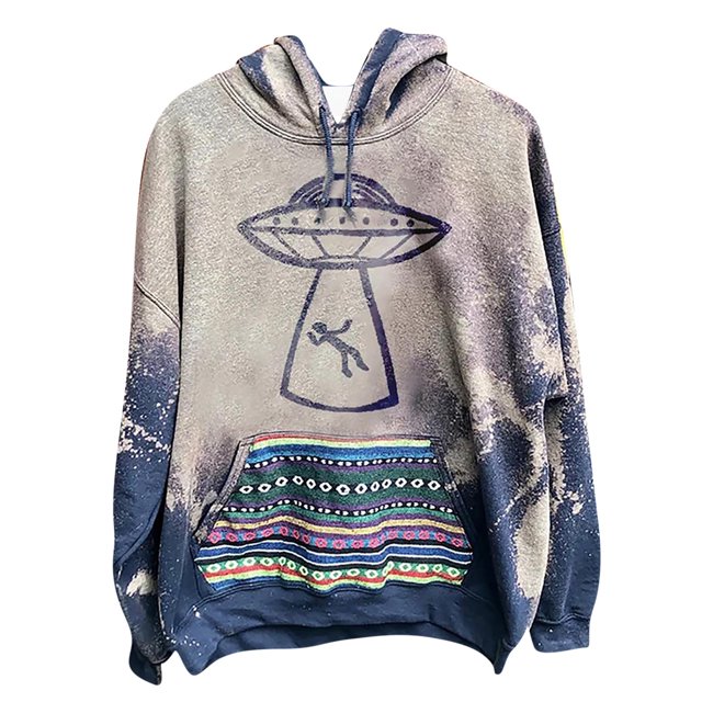 Tops estampados con capucha Retro para hombres y mujeres, suéter, letras estampadas con sol y luna, Tops desgastados estampados Pompotops gfhjh7273