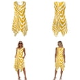 thumbnail image 3 of Xixirimido Yellow Zebra Stripe Matching Couple Outfits His and Hers Set Men's Button Down Shirt & Women's Sleeveless Midi Dress Summer Casual Beach Vacation Clothes, 5XL, 3 of 7