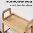 thumbnail image 3 of 3-Tiers Ladder Bookshelf, Solid Oak Wood Ladder Shelf, Floor Bookcase, Side Table for Living Room, Storage Open Shelf for Kitchen, Bathroom, 3 of 7