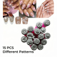 thumbnail image 3 of HLONK 15Pcs Nail Art Stamper Pen Set  Flower Nail Stamper Pen Nail Art Pen Nail Stamping Plate Nail Art Stamper Kit  Nail Stamper Nail Art Tool with Different Patterns  Nail Art Tools for, 3 of 6