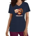 thumbnail image 2 of Kctiaxy Womens Scrubs Fashionable Print Graphic Thanksgiving Scrub Tops Women Casual Short Sleeve V-Neck Shirts with Double Pockets, 2 of 7