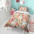thumbnail image 4 of Shih Tzu Dog and Floral Duvet Cover and Pillowcase Set for Single Bedding, Bedroom Accessories for Kids Teens, 4 of 5