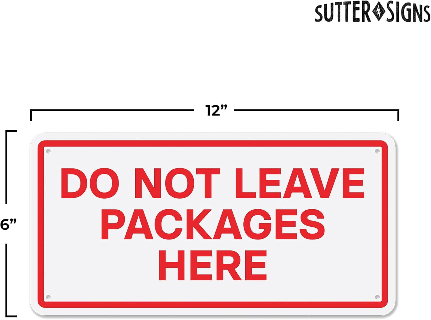 2 Stück “Stop – Keine Pakete Hier!” Schilder Aus Alu – 25,4x21,8 Cm, Reflektierend