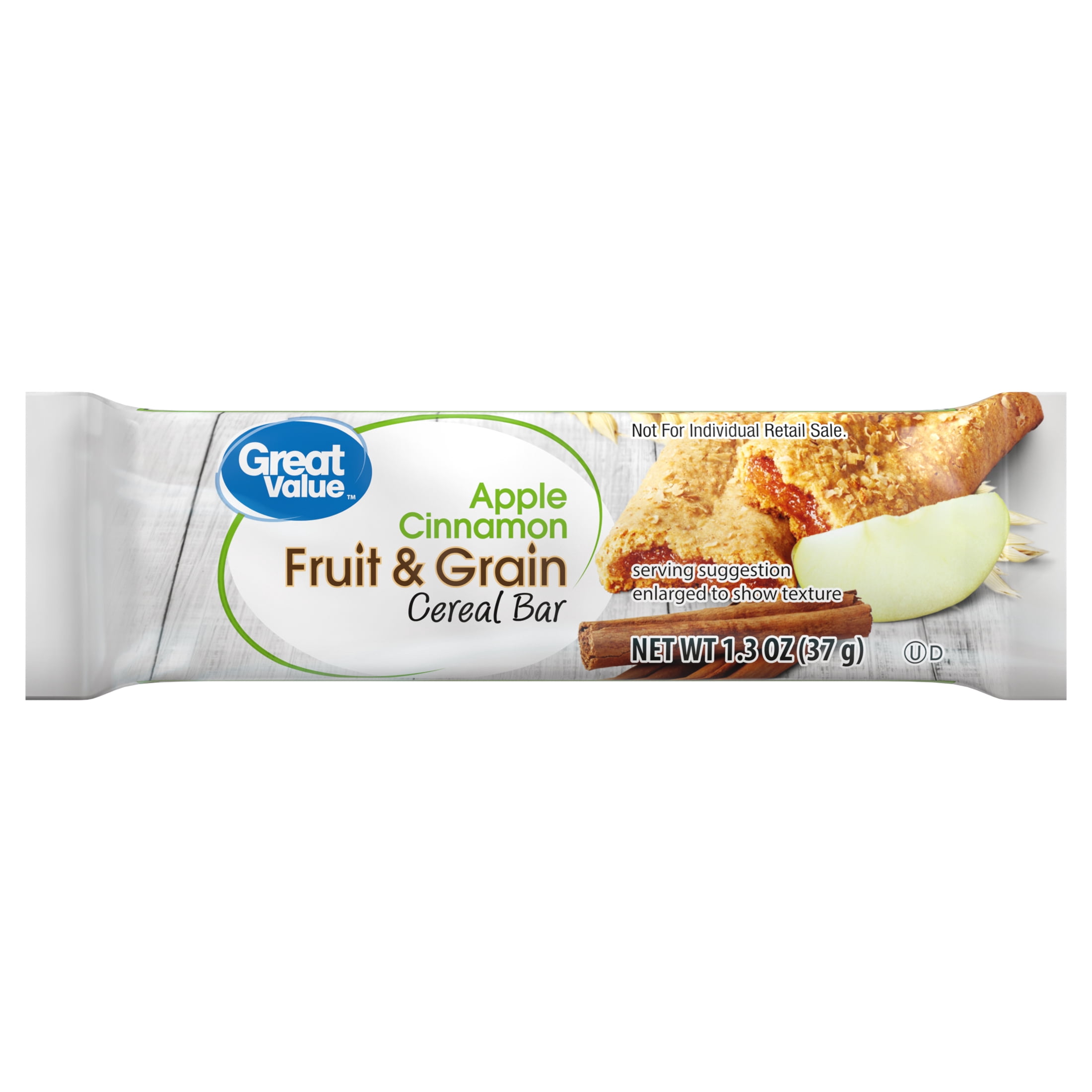 Great Value Fruit & Grain Cereal Bars Apple, Cinnamon, 10.4 oz, 8 Count
