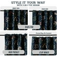 thumbnail image 3 of Vargottam Extra Long Cotton Curtains - 108" Length Drapes for High Ceilings or French Doors - 52"x108", Light Filtering Rod Pocket/Back Tab Drapes, Set of 2 Panels - Floral Design (Blue), 3 of 8