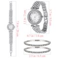 thumbnail image 3 of KAKOWELY 2pcs Rhinestone Watch and Bracelet Set Watch Shiny Quartz Watch for Lady,7.87X"X1.38"X0.2", 3 of 5