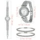 thumbnail image 2 of Conjunto de 2 relojes y pulseras de diamantes de imitación, reloj de cuarzo brillante para mujer, 2 of 8
