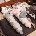 thumbnail image 4 of Almohada para dormir de 70-130cm de largo, gato, Koala, elefante, muñeco de juguete de peluche, cojín suave para sofá cama, regalo de cumpleaños para novia bonita, 4 of 5