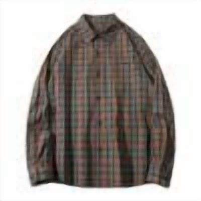 Men's Transitional Weather Clothes Loose Fit Long Sleeve Button Down Shirt Plaid Business Casual Dress Shirts