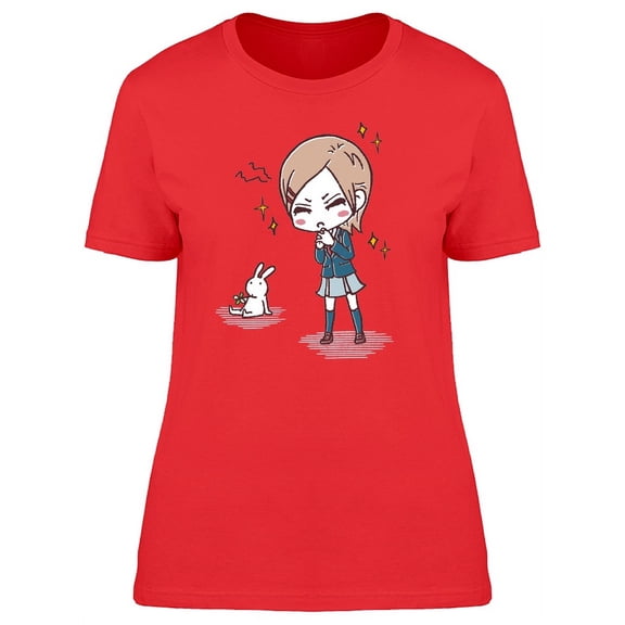 Upset Girl And Rabbit Tee Women's -Image by Shutterstock