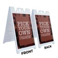 thumbnail image 3 of Pick Your Own Peaches 24" x 36" Double Sided A-Frame Sidewalk Sign Includes 2 Plastic Inserts Foldable Portable White Signicade Sandwich Board Juicy Fruits Farmer’s Market Seasonal, 3 of 6