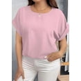 thumbnail image 3 of Plus Size Women's Fashion Crewneck T-Shirt - Summer Business Casual Top Comfort Clothes, 3 of 6