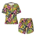 thumbnail image 4 of Naloa Colrful Tropical Leaves Women's Short-Sleeved Pajama Set, Loungewear, Summer pajamas, Breathable Cozy - 4X-Large, 4 of 9