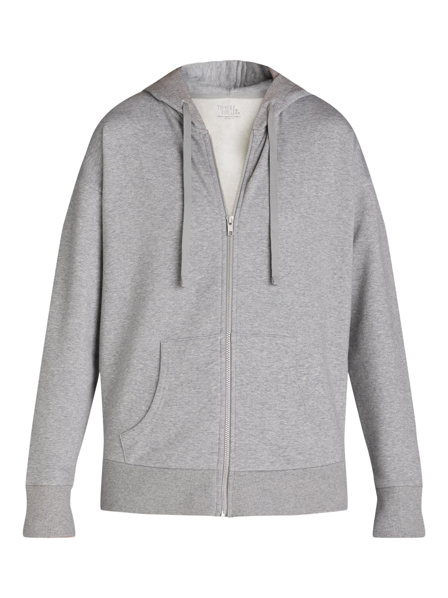 Time and Tru Women's and Women's Plus Zip Up Fleece Jacket with Hood, Sizes XS-4X