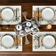 thumbnail image 2 of Smile Orange Pumpkins Eucalyptus Leaves Fall Placemats Set of 4, 12x18 Inch Autumn Thanksgiving Holiday Table Mats for Party Kitchen Dining Decor, 2 of 6