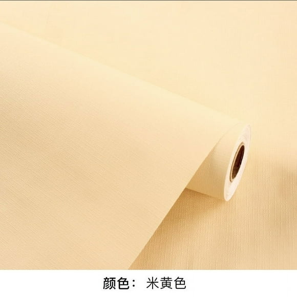 Zhuge wallpaper self-adhesive waterproof and moisture-proof wallpaper solid color dormitory background wall home decoration wallpaper (yellow)
