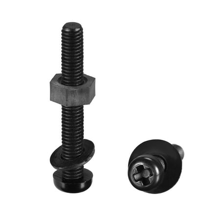 

Uxcell M5x35mm Nylon Screw Nut Washer Assortment Kit Black 20 Set