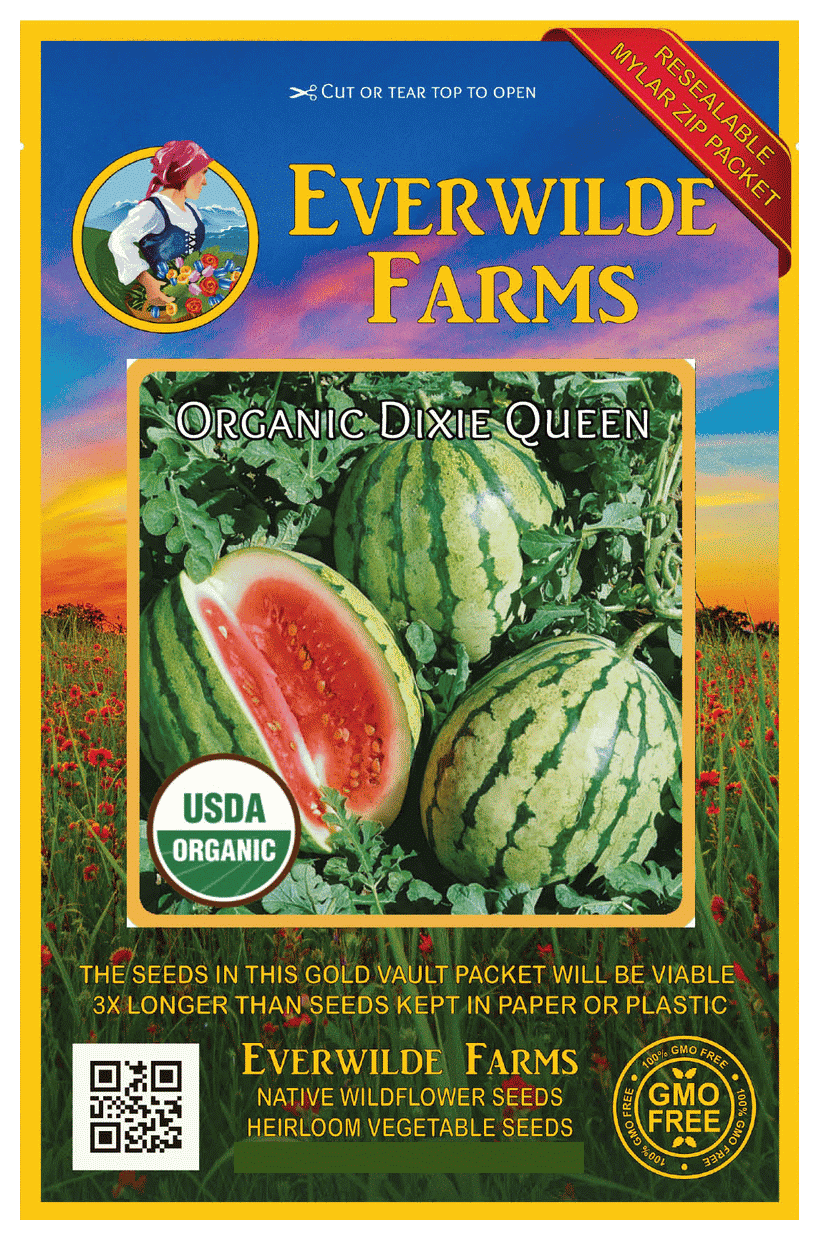Everwilde Farms 1 Oz Organic Dixie Queen Watermelon Seeds Gold