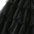 thumbnail image 3 of SWSMCLT Women's Vintage Fall Calf Length Chiffon Pleated Skirt Long Tutu Skirt Ruffle Mesh High Waist Bubble Skirt Black Small-Large, 3 of 4