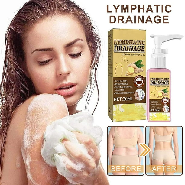 Lymphatic Drainage Herbal Shower Gel,lymphatic Detox Ginger Shower Gel, Natural Organic