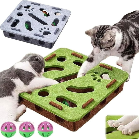 Cat Scratch Puzzle Enrichment Box, Cat Nail File Scratch Enrichment Box, Nail File Stress Free Alternative to Clippers and Grinders, Sandpaper Inside for Indoor Cats Scratching(1pcs)