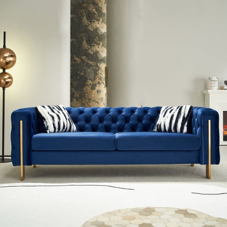 Ucloveria 84" Velvet Upholstered Sofa Couch 3-Seater Loveseat for Living Room, Apartment and Small Space