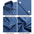 thumbnail image 7 of Men's Blue Denim Long Sleeve Shirts Western Cowboy Shirt Casual Button Down Up Work Shirts L, 7 of 7