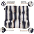 thumbnail image 3 of Classic Accessories 19 x 19 x 5 in. Thick Square Patio Seat Cushion, Navy Sedona Stripe - Pack of 2, 3 of 9