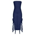 thumbnail image 6 of Sakmal Sexy Womens Dresses Sheath Mini Blue Bodycon Dress Boat Neck High Slit Dresses for Women, 6 of 8