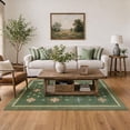 thumbnail image 2 of TURCURNO 4x6 Area Rug, Vintage Boho Medallion Washable Non Slip Low Pile Living Room Rug Distressed Rug Indoor Retro Carpet for Bedroom Office Entryway, Olive Green, 2 of 11
