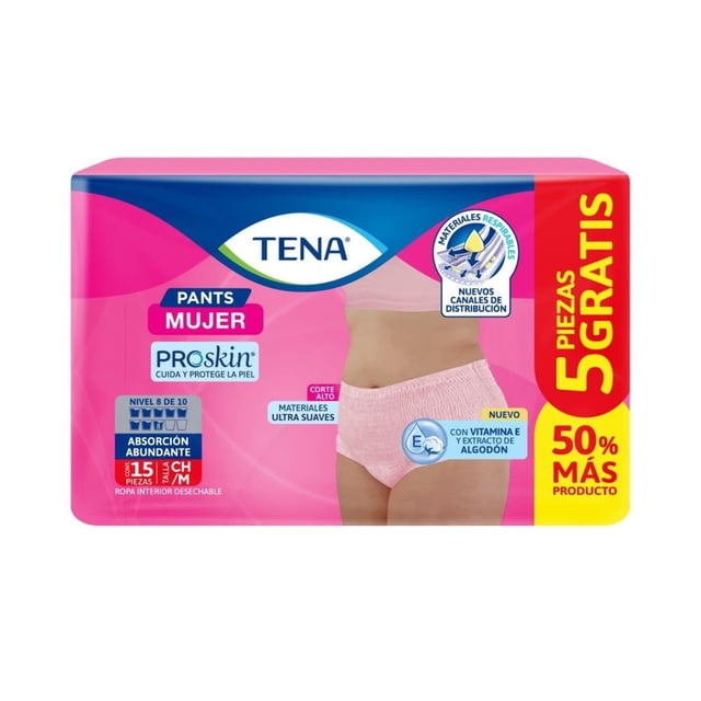 Ropa interior desechable Tena Pants Mujer talla chica/mediana 10 pzas