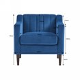 thumbnail image 5 of Sesslife Modern Upholstered Tufted Accent Chair, Velvet Fabric Single Sofa Side Chair, Comfy Barrel Club Living Room Armchair with Solid Wood Legs for Bedroom Living Reading Room Office, Blue, 5 of 5