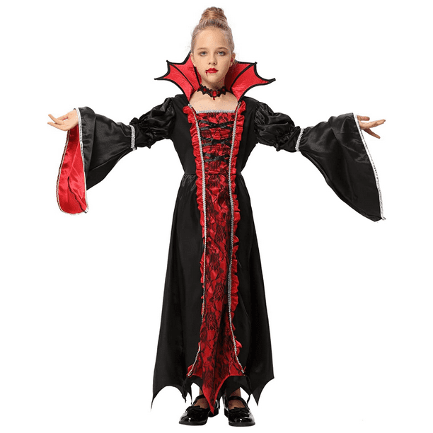 Royal Vampire Costume Set for Girls Halloween Dress Up Party, Gothic ...