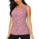 thumbnail image 1 of Fotbe Pastel Christmas Trees on Pink Blusas Sin Mangas para Mujer – Estilo Casual, Corte Suelto, Slim-Fit, Cuello Redondo Deportivo, Tops de Verano para Gimnasio y Yoga-Small, 1 of 7