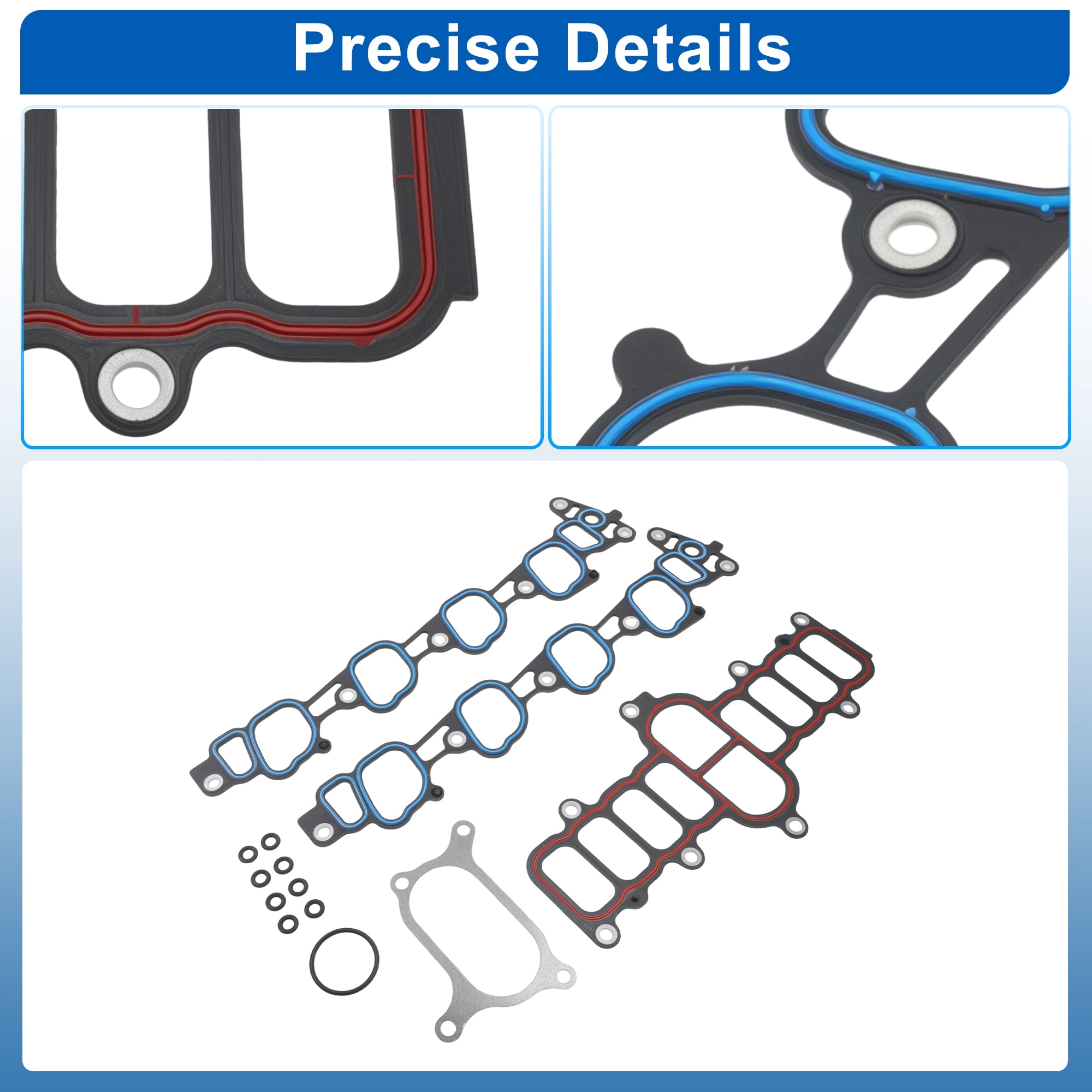 MS962811 Upper Intake Manifold Plenum Gasket for Ford F-150 2004-2010 for Ford E-150 E-250 4.6L V8 Replace IF281R/MS19370/AMS4737/MS19371/615278G/111030501/4C2Z9439CA/4C2Z9439CC