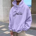 thumbnail image 2 of CONFREE Mens Hoodie Letter Prints Hoodies For Men Graphic Long Sleeve Casual Pullover Hooded Sweatshirts With Pockets, 2 of 6