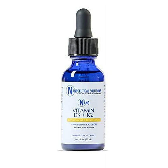 NANO VITAMIN D3 K2 5000 IU potent nanosized liquid particles, supports bone, joint, heart & immune health, 30ml.