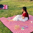 thumbnail image 6 of Eschen Picnic Blankets, Waterproof Outdoor Blanket, Sandproof Beach Camping Mat Extra Large Portable Travel Picnic Mat for Outdoor Beach Camping Hiking Park Grass, 79"x79" Red, 6 of 7