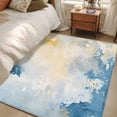 thumbnail image 4 of Blue Yellow Area Rug 4x6 FT, Non Slip Kids Room Carpet, Modern Vintage Oil Painting Abstract Washable Soft Floor Carpet Non-Shedding Throw Rug for Dorm Kitchen Study Room Home Office Bedside, 4 of 9