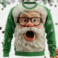 thumbnail image 2 of JFHHQ Classic Christmas Sweater for Men 90s Style Reindeer Knit Green L, 2 of 3