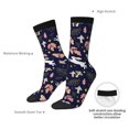 thumbnail image 2 of Yiaed Retro Rabbit Flower Print Great elasticity Crew Socks Sports socks for Men and Women, 2 of 5
