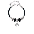 thumbnail image 2 of Delight Jewelry Silvertone Antiqued Shamrock Sister Celtic Knot Leather Bead Bracelet, 7"+2" Extender, 2 of 4