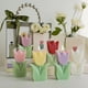 thumbnail image 1 of Velas aromáticas a tulipanes - Velas de cera de flores hechas a mano, rojo, amarillo rosado y blanco, 3,5x2,5x0,9 pulgadas, regalos de aromaterapia para decoración del hogar, bricolaje, relajación, 1 of 6