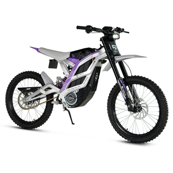 79BIKE Falcon Pro 5000W Electric Dirt Bike for Adults, Off-Road Ebike for Adults with 72V 35AH Battery & All-Terrain 19" Tire 56MPH Silver Purple