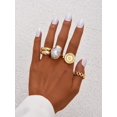 thumbnail image 1 of 4pcs Faux Pearl Decor Ring, 1 of 5