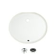 thumbnail image 2 of Stylish Undermount 19.5"W x 16"D White Porcelain Oval Bathroom Sink with 2 Overflow Rings P-206, 2 of 12