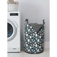 thumbnail image 3 of Christmas Laundry Bag, Winter Doodle Happy New Year Themed Abstract Trees with Snowflakes, Hamper Basket with Handles Drawstring Closure for Laundromats, 13" x 19", Pale Blue Dark Blue, by Ambesonne, 3 of 4
