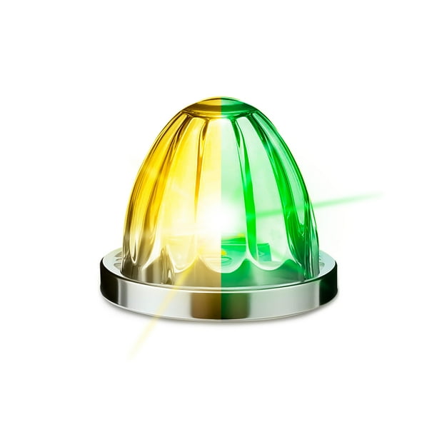 Plafón Led Bicolor para Vehículos Pesados - EVOLUM - Modelo Luz Estrella Bicolor - Material Resistente al Agua y Polvo - Voltaje 12V - 24V - (Ámbar / Verde)